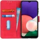 KHAZNEH Samsung Galaxy A22 5G Hoesje Retro Portemonnee Book Case Red afbeelding 1