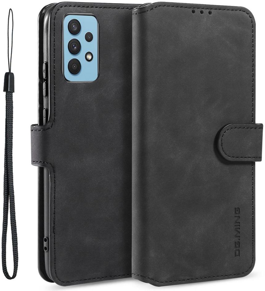 DG Ming Samsung Galaxy A32 4G Hoesje Retro Wallet Book Case Zwart afbeelding 2