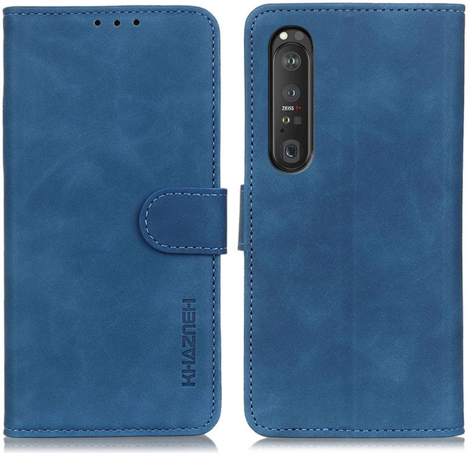 KHAZNEH Sony Xperia 1 III Hoesje Retro Wallet Book Case Blauw afbeelding 6