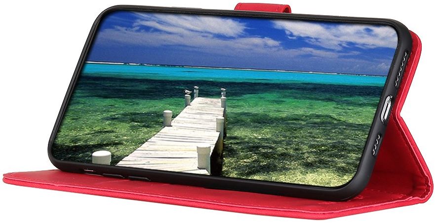 KHAZNEH Sony Xperia 10 III Hoesje Retro Wallet Book Case Rood afbeelding 4