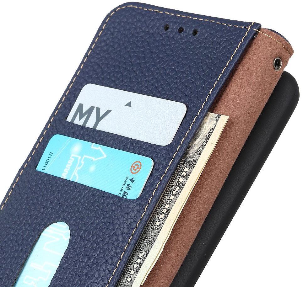 KHAZNEH Sony Xperia 1 III Hoesje Wallet Book Case Echt Leer Blauw afbeelding 6