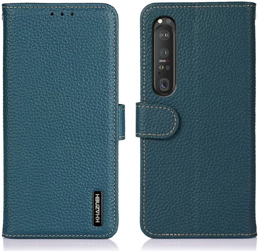 KHAZNEH Sony Xperia 1 III Hoesje Wallet Book Case Echt Leer Groen afbeelding 8