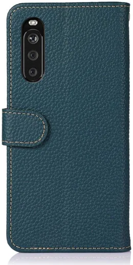 KHAZNEH Sony Xperia 10 III Hoesje Wallet Book Case Echt Leer Groen afbeelding 3