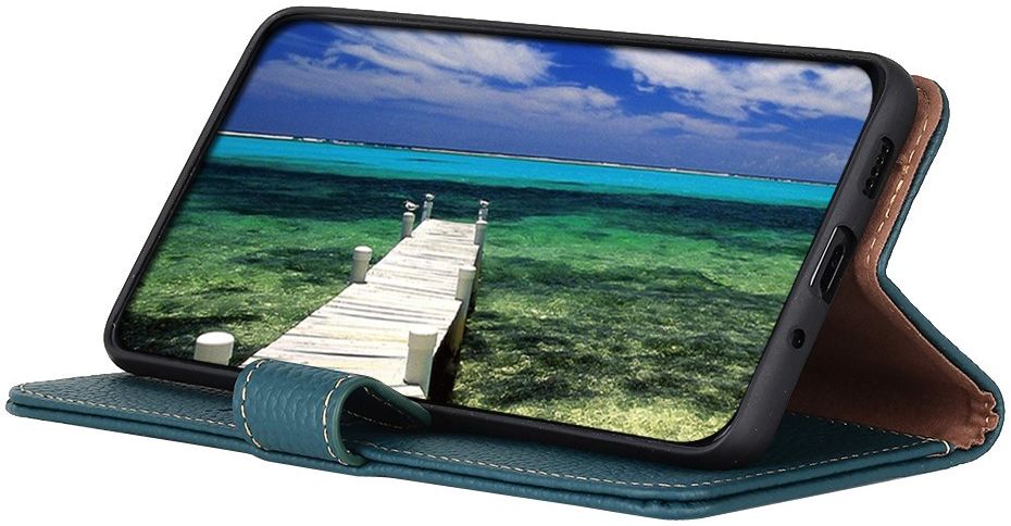KHAZNEH Sony Xperia 10 III Hoesje Wallet Book Case Echt Leer Groen afbeelding 4