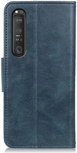 Sony Xperia 1 III Hoesje Portemonnee Book Case Kunstleer Blauw afbeelding 2