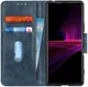 Sony Xperia 1 III Hoesje Portemonnee Book Case Kunstleer Blauw afbeelding 1