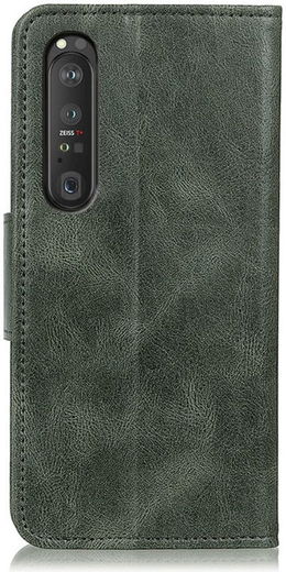 Sony Xperia 1 III Hoesje Portemonnee Book Case Kunstleer Groen afbeelding 2
