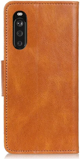 Sony Xperia 10 III Hoesje Portemonnee Book Case Kunstleer Bruin afbeelding 2