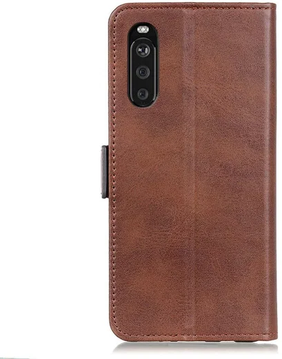 Sony Xperia 10 III Hoesje Portemonnee Kunstleer Book Case Bruin afbeelding 2