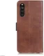 Sony Xperia 10 III Hoesje Portemonnee Kunstleer Book Case Bruin afbeelding 2