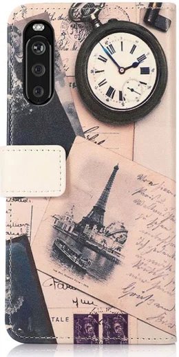 Sony Xperia 10 III Hoesje Portemonnee Book Case met Eiffeltoren Print afbeelding 2