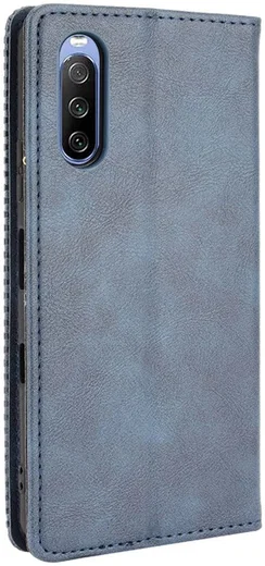 Sony Xperia 10 III Hoesje Book Case Vintage Portemonnee Blauw afbeelding 3
