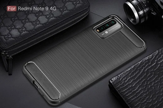 Xiaomi Redmi 9T Hoesje Geborsteld TPU Flexibele Back Cover Zwart afbeelding 4