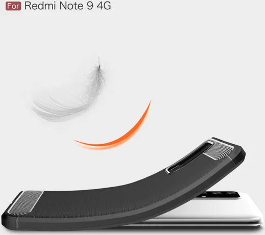 Xiaomi Redmi 9T Hoesje Geborsteld TPU Flexibele Back Cover Zwart afbeelding 5