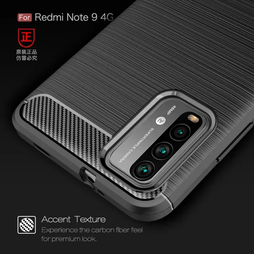 Xiaomi Redmi 9T Hoesje Geborsteld TPU Flexibele Back Cover Zwart afbeelding 7