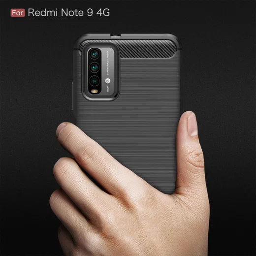 Xiaomi Redmi 9T Hoesje Geborsteld TPU Flexibele Back Cover Zwart afbeelding 10