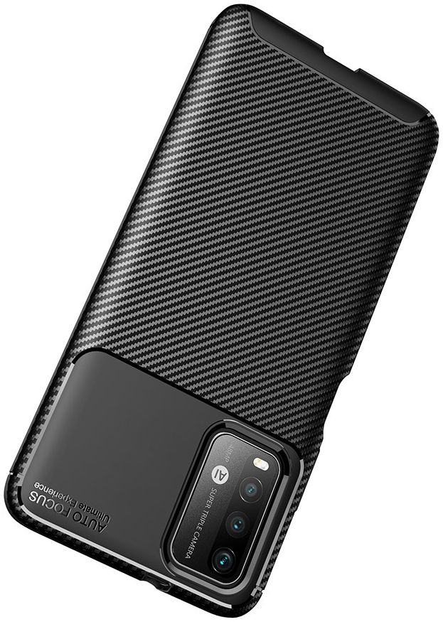 Xiaomi Redmi 9T Hoesje Siliconen Carbon TPU Back Cover Zwart afbeelding 10