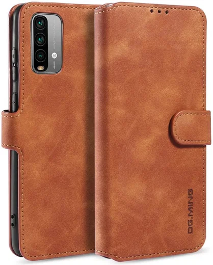 Xiaomi Redmi 9T Hoesje Retro Wallet Book Case Bruin afbeelding 2