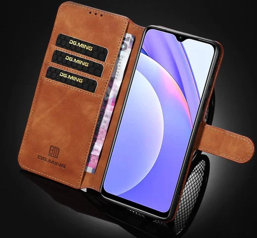 Xiaomi Redmi 9T Hoesje Retro Wallet Book Case Bruin afbeelding 8