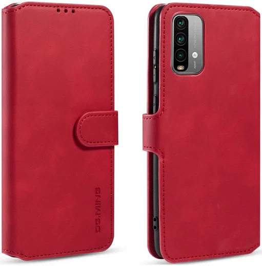 Xiaomi Redmi 9T Hoesje Retro Wallet Book Case Rood afbeelding 4
