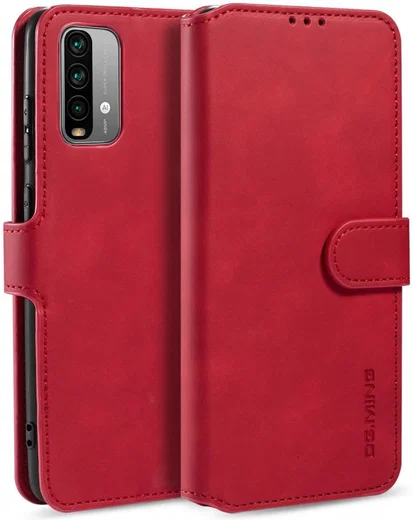 Xiaomi Redmi 9T Hoesje Retro Wallet Book Case Rood afbeelding 2