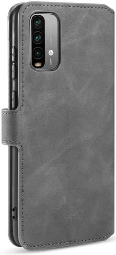 Xiaomi Redmi 9T Hoesje Retro Wallet Book Case Grijs afbeelding 6