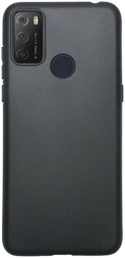 Alcatel 1S / 3L (2021) Hoesje Dun TPU Matte Back Cover Zwart afbeelding 1