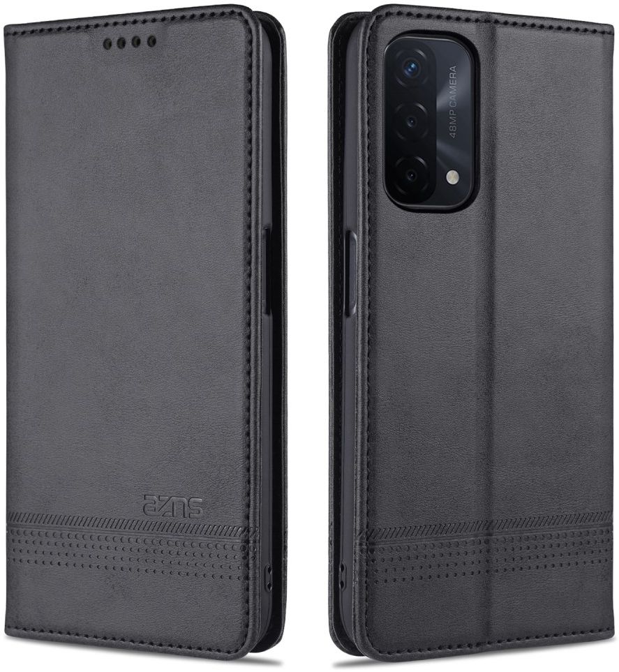 AZNS Oppo A74 5G Hoesje Portemonnee Book Case Kunstleer Zwart afbeelding 3