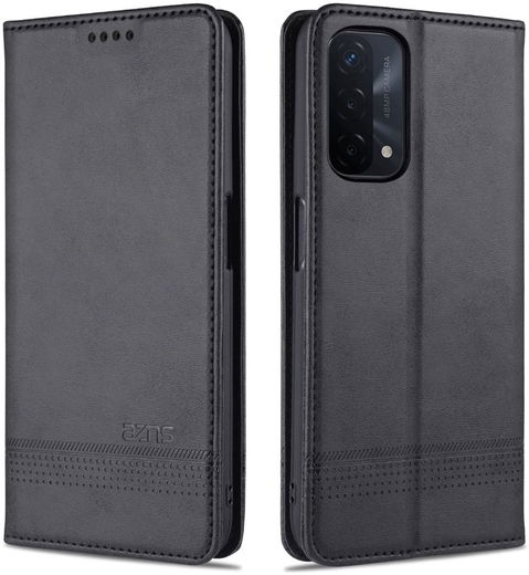 AZNS Oppo A74 5G Hoesje Portemonnee Book Case Kunstleer Zwart afbeelding 3