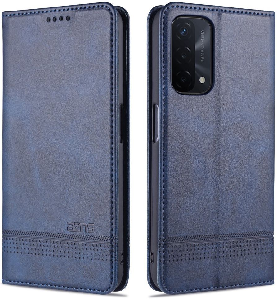 AZNS Oppo A74 5G Hoesje Portemonnee Book Case Kunstleer Blauw afbeelding 3