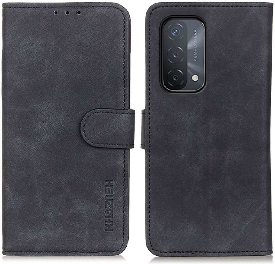KHAZNEH Oppo A54 5G / A74 5G Hoesje Retro Wallet Book Case Zwart afbeelding 8