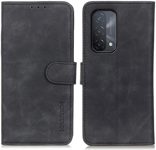 KHAZNEH Oppo A54 5G / A74 5G Hoesje Retro Wallet Book Case Zwart afbeelding 8