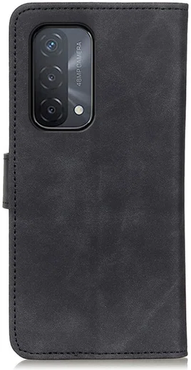 KHAZNEH Oppo A54 5G / A74 5G Hoesje Retro Wallet Book Case Zwart afbeelding 4