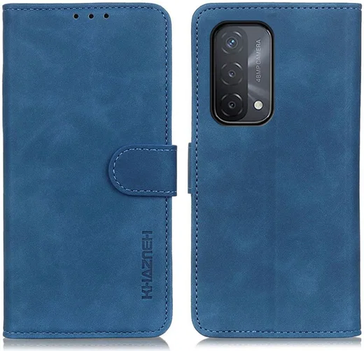KHAZNEH Oppo A54 5G / A74 5G Hoesje Retro Wallet Book Case Blauw afbeelding 8