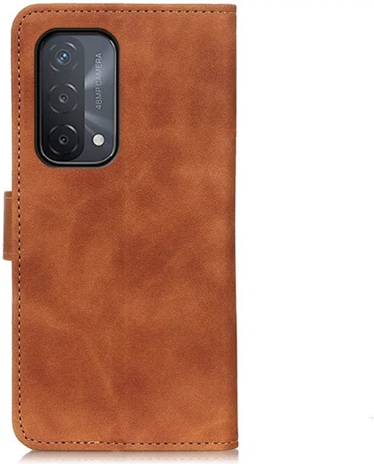 KHAZNEH Oppo A54 5G / A74 5G Hoesje Retro Wallet Book Case Bruin afbeelding 6