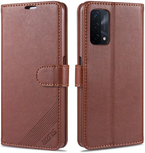 AZNS Oppo A74 5G Hoesje Portemonnee Book Case Bruin afbeelding 8