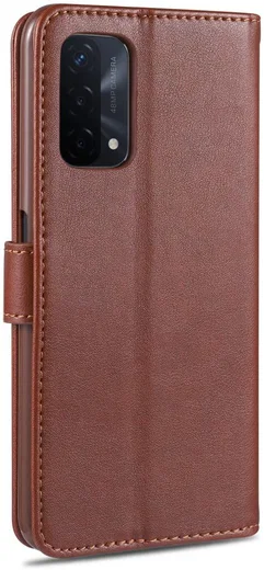 AZNS Oppo A74 5G Hoesje Portemonnee Book Case Bruin afbeelding 4