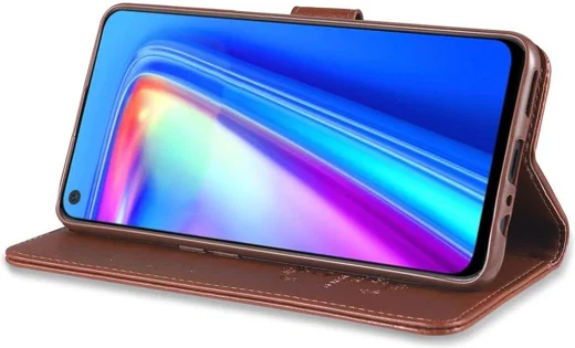 AZNS Oppo A74 5G Hoesje Portemonnee Book Case Bruin afbeelding 2
