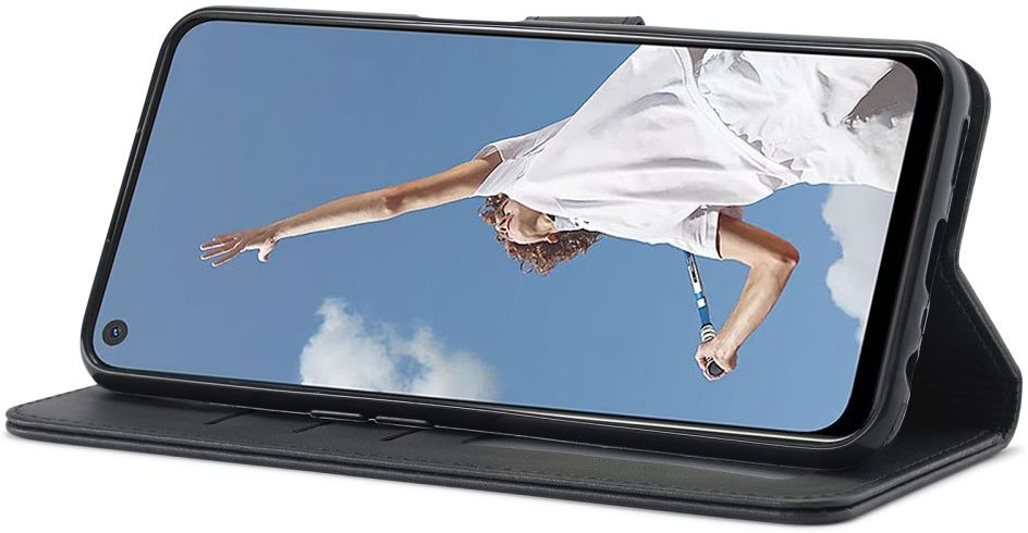 LC.IMEEKE Oppo A54 / A74 5G Hoesje Book Case Kunst Leer Zwart afbeelding 3