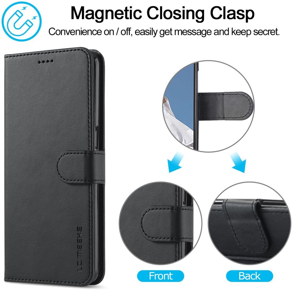 LC.IMEEKE Oppo A54 / A74 5G Hoesje Book Case Kunst Leer Zwart afbeelding 9