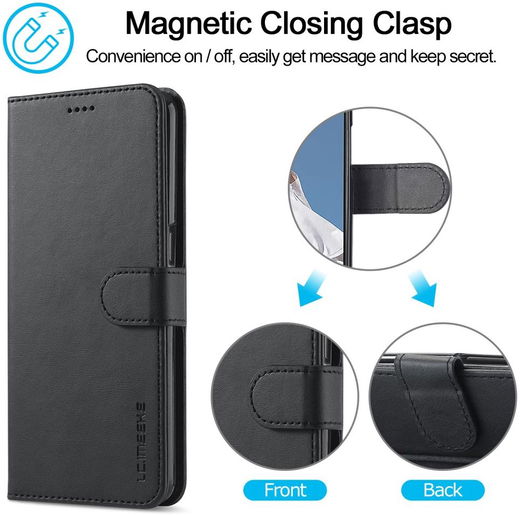 LC.IMEEKE Oppo A54 / A74 5G Hoesje Book Case Kunst Leer Zwart afbeelding 9