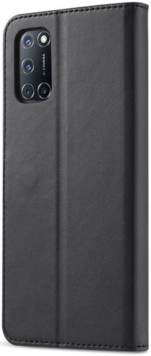 LC.IMEEKE Oppo A54 / A74 5G Hoesje Book Case Kunst Leer Zwart afbeelding 1