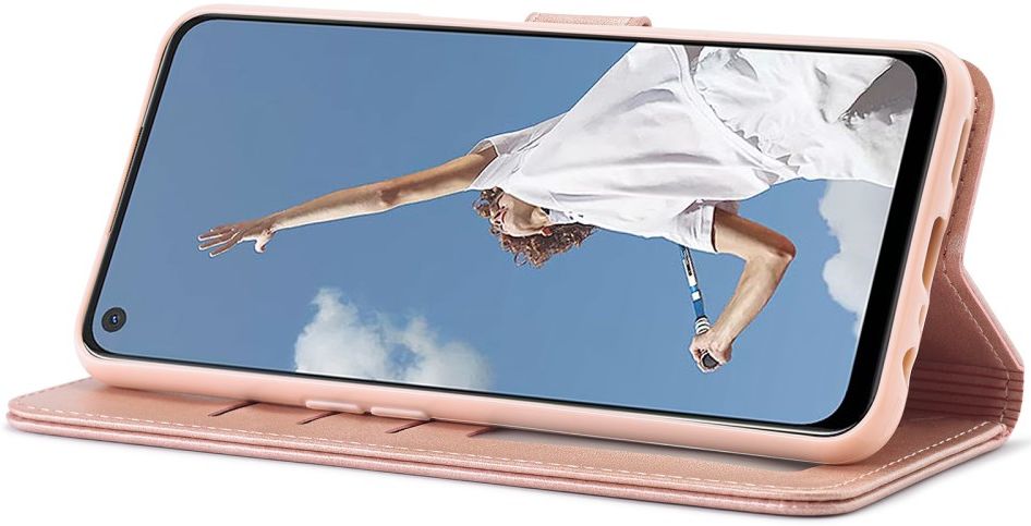 LC.IMEEKE Oppo A54 5G / A74 5G Hoesje Book Case Kunst Leer Roze Goud afbeelding 3