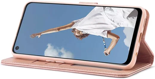 LC.IMEEKE Oppo A54 5G / A74 5G Hoesje Book Case Kunst Leer Roze Goud afbeelding 3