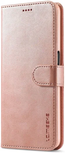 LC.IMEEKE Oppo A54 5G / A74 5G Hoesje Book Case Kunst Leer Roze Goud afbeelding 1