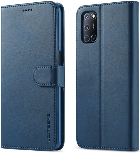 LC.IMEEKE Oppo A54 5G / A74 5G Hoesje Book Case Kunst Leer Blauw afbeelding 4