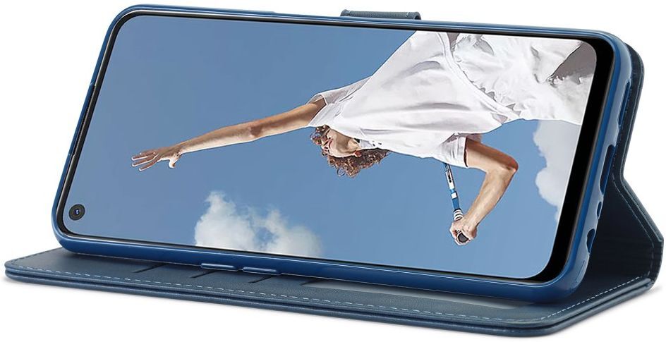 LC.IMEEKE Oppo A54 5G / A74 5G Hoesje Book Case Kunst Leer Blauw afbeelding 3