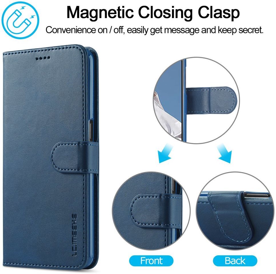 LC.IMEEKE Oppo A54 5G / A74 5G Hoesje Book Case Kunst Leer Blauw afbeelding 9