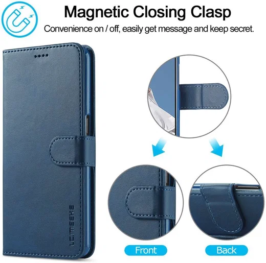 LC.IMEEKE Oppo A54 5G / A74 5G Hoesje Book Case Kunst Leer Blauw afbeelding 9