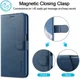 LC.IMEEKE Oppo A54 5G / A74 5G Hoesje Book Case Kunst Leer Blauw afbeelding 9
